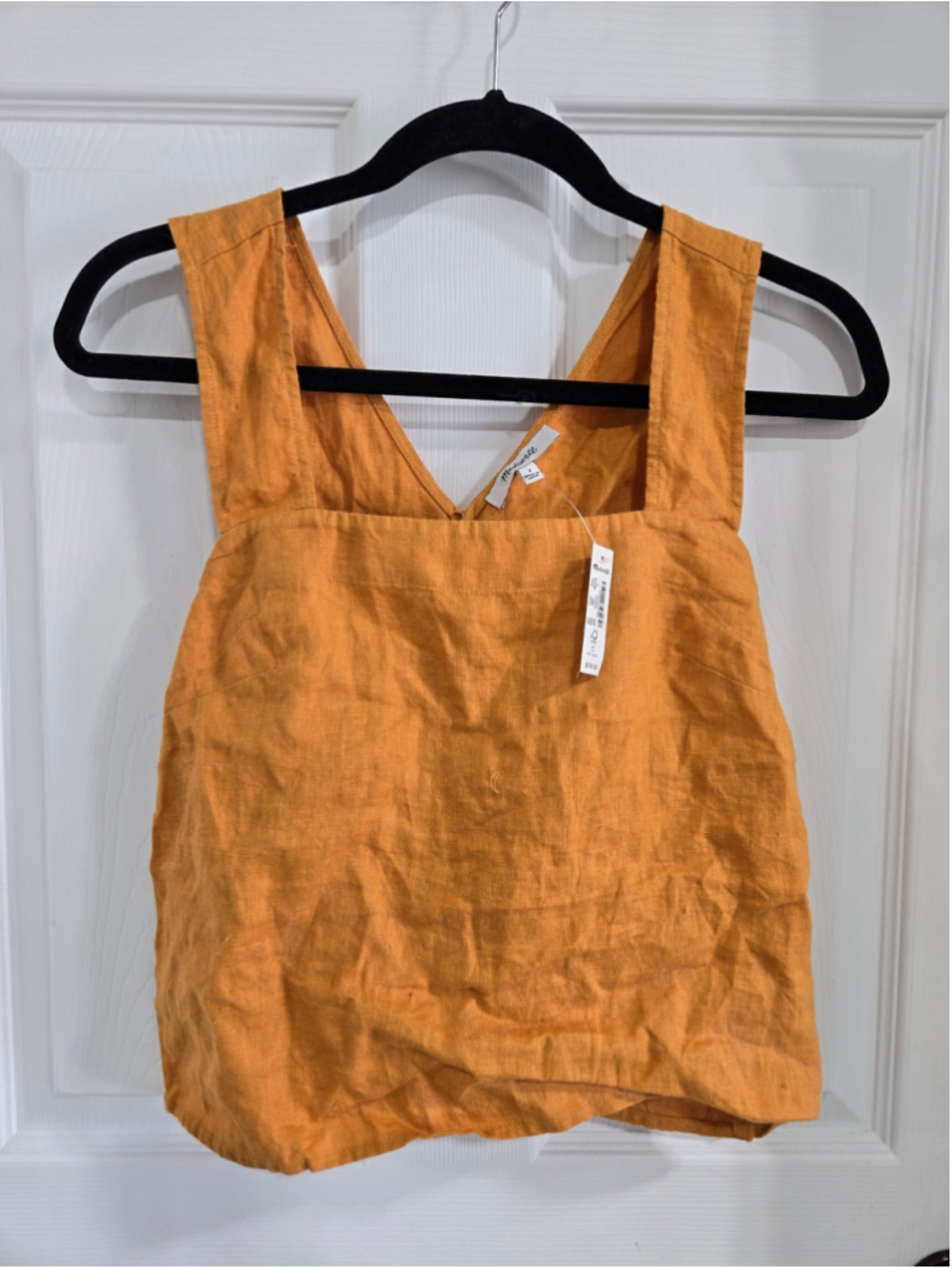 Women's Madewell Linen Tank Top Size 2 Mustard Yellow